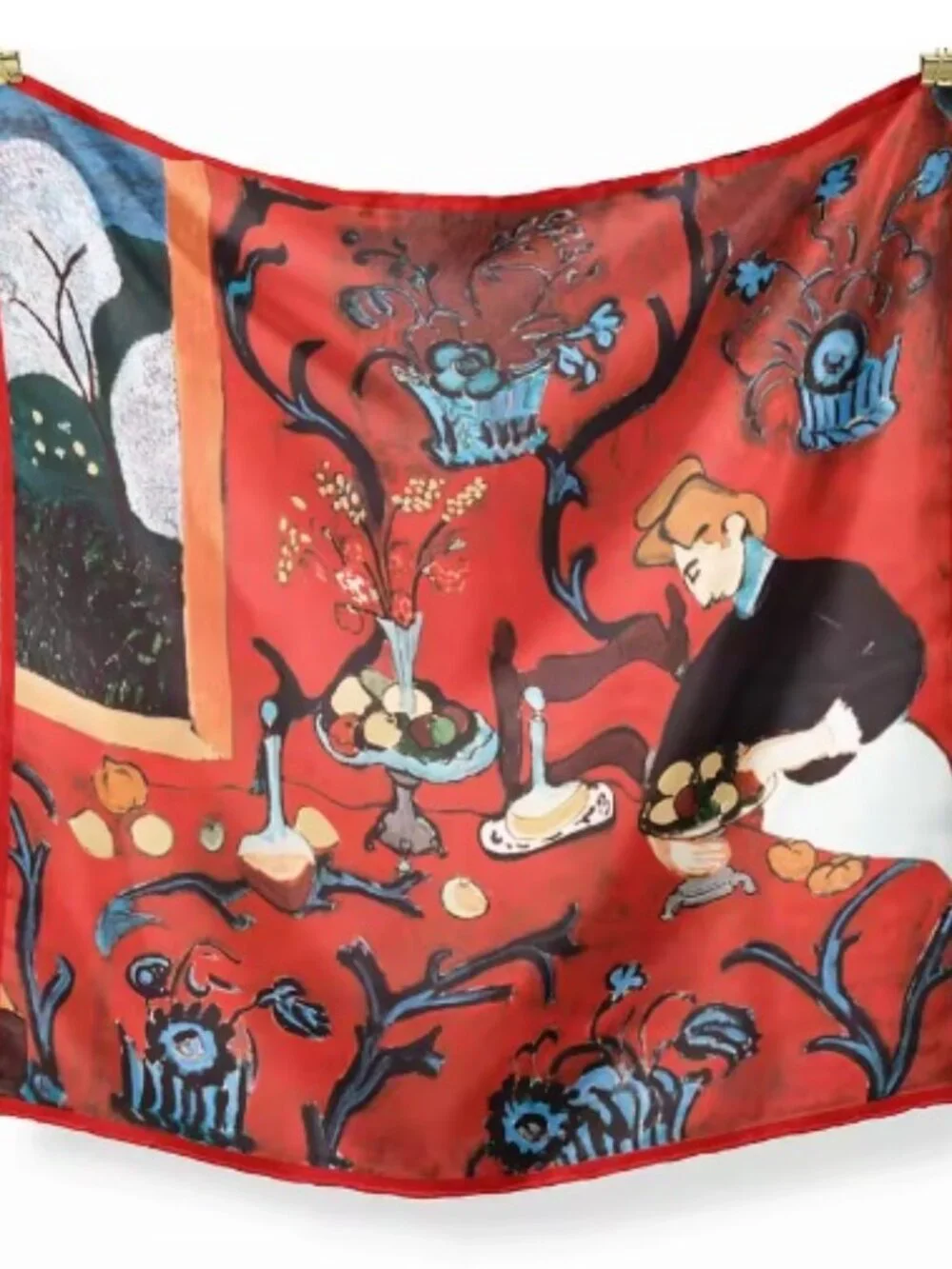 Matisse The Red Room Silk Feel Square Scarf Art 20.75